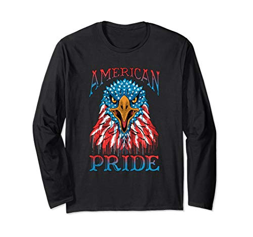American Flag Eagle Freedom Art Dripping Paint July 4th Gift Long Sleeve T-Shirt American Flag Eagle Freedom Art Dripping Paint July 4th Gift Long Sleeve T-Shirt