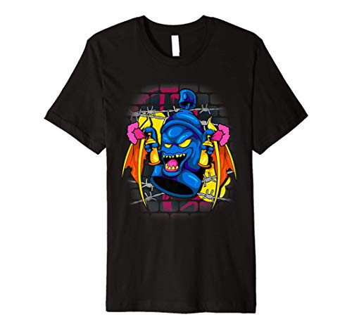 Graffiti Crazy Looking Spray Can Guy Loves Street Art Paint Premium T-Shirt