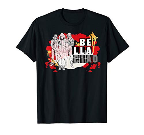 Netflix La Casa De Papel Bella Ciao Paint Splatter T-Shirt