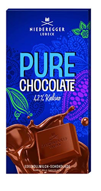 Niederegger Pure Milk Chocolate bar - 42% Cocoa 3.5 Ounce Pack Of 10 Niederegger Pure Milk Chocolate bar - 42% Cocoa 3.5 Ounce Pack Of 10