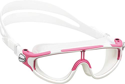 Cressi Wide View Swim Mask for Kids aged 2  3  4  5  6  7 years old  Baloo made in Italy  Pink White