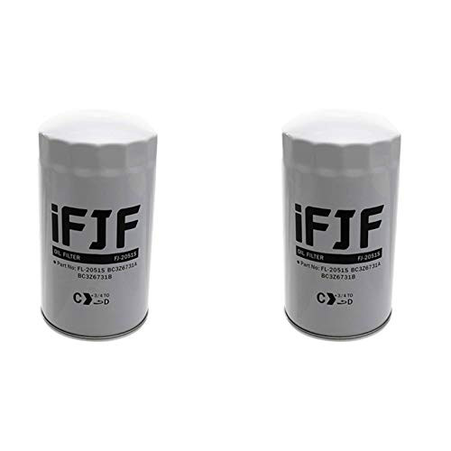 iFJF FL2051S Oil Filter Replacement for F250 F350 F450 F550 6.7L Powerstroke Turbo Diesel Engine 2011-2018 Replace FL2051S BC3Z-6731-B BC3Z6731B  Set of 2