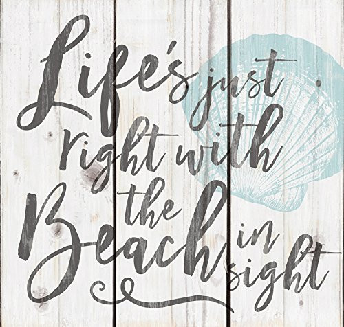 P. GRAHAM DUNN Life's Right Beach in Sight Whitewash 10.5 x 10 Wood Pallet Wall Plaque Sign P. GRAHAM DUNN Life's Right Beach in Sight Whitewash 10.5 x 10 Wood Pallet Wall Plaque Sign