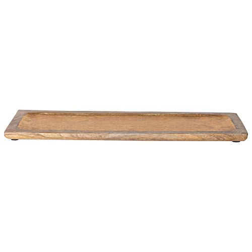 Creative Co-op Decorative Mango Wood Gold Leaf Interior Tray  Brown