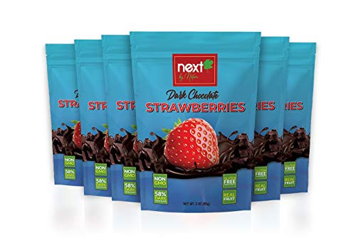 Next by Nature Natural Dark Chocolate Strawberries  3 Ounce  Pack of 6