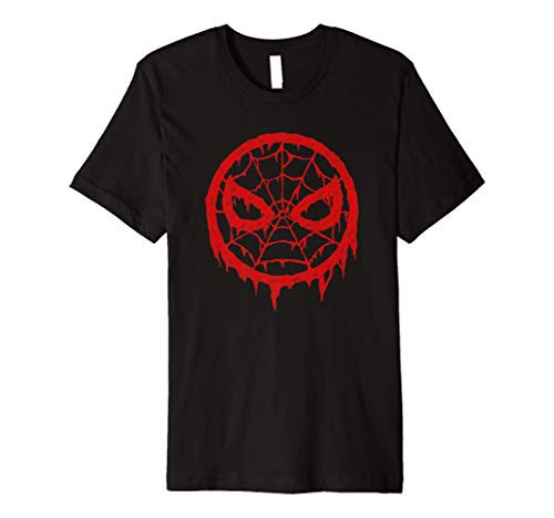Marvel Spider-Man Mask Logo Melting Paint Drip Premium T-Shirt