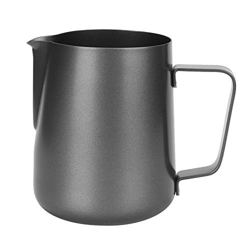Yevenr Milk Frothing Pitcher Black Milk Frother Cup Durable Coffee Milk Frothing Cup Coffee Pitcher Milk Frothing Jug 600ML Yevenr Milk Frothing Pitcher Black Milk Frother Cup Durable Coffee Milk Frothing Cup Coffee Pitcher Milk Frothing Jug 600ML