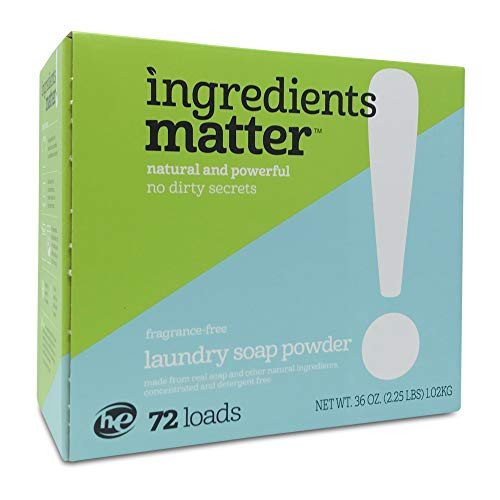 Ingredients Matter Laundry Soap Powder - Fragrance Free  36 oz  72 Loads HE Hypoallergenic  Natural  Detergent-Free  Eco-Friendly