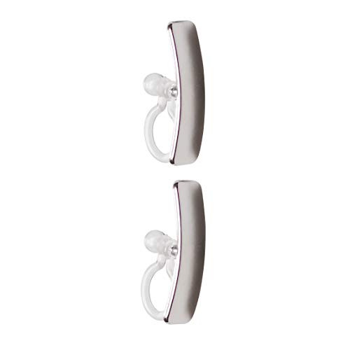 Miyabi Grace Silver Short Curved Bar Invisible Clip On Stud Earrings For Women Non Pierced Earrings