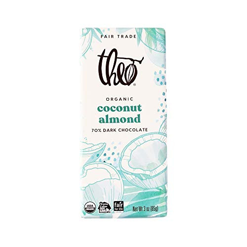 Theo Chocolate Coconut Almond Organic Dark Chocolate Bar 70% Cacao 6 Pack Vegan Chocolate Fair Trade Easter Chocolate Theo Chocolate Coconut Almond Organic Dark Chocolate Bar 70% Cacao 6 Pack Vegan Chocolate Fair Trade Easter Chocolate