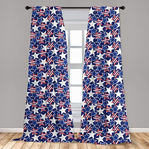 Ambesonne 4th of July Curtains Stars and Stripes of Liberty and Freedom American Theme Pattern Window Treatments 2 Panel Set for Living Room Bedroom Decor 56" x 63" Red White Ambesonne 4th of July Curtains Stars and Stripes of Liberty and Freedom American Theme Pattern Window Treatments 2 Panel Set for Living Room Bedroom Decor 56" x 63" Red White
