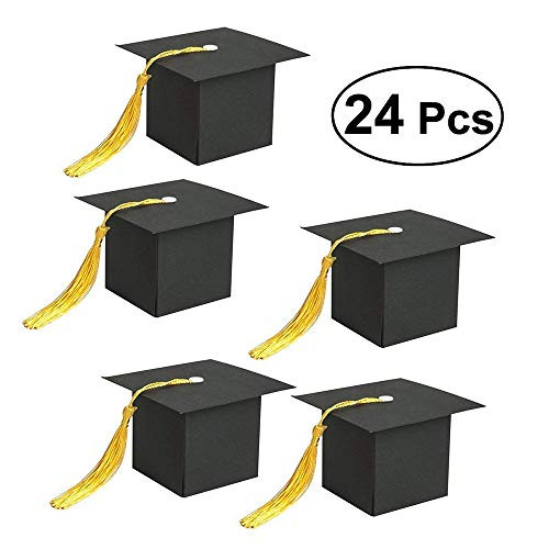 24Pcs Graduation Cap Shaped Gift Box Graduation Candy Boxes Chocolate Box Graduation Decor for Graduation Party Favor