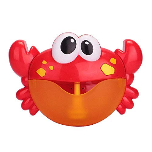 Baby Bath Bubble Toy Bubble Crab Bubble Blower Bubble Machine Bubble Maker with Nursery Rhyme Bathtub Bubble Toys for Infant Baby Children Kids Happy Tub Time 12 Music Song Toys Gifts  Red