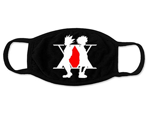 Hunter x Hunter Merch Hunter x Hunter Logo Killua and Gon Face Mask Merch for Men Women Youth Breathable Soft Fabric Black