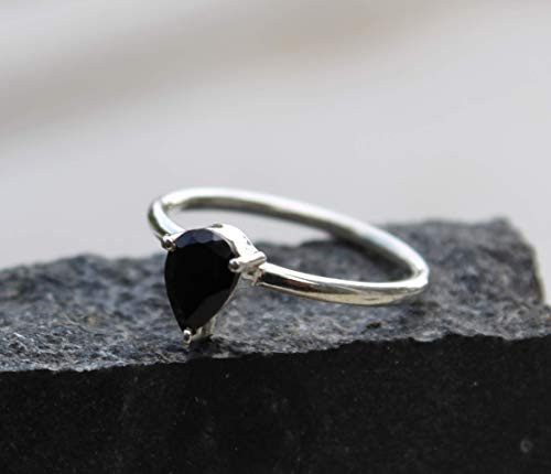 Natural Black Onyx Ring Stacking Ring Sterling Silver Gift For Her Black Onyx Gemstone Ring Jewelry Natural Black Onyx Ring Stacking Ring Sterling Silver Gift For Her Black Onyx Gemstone Ring Jewelry