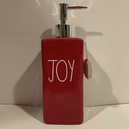 Rae Dunn JOY Soap Dispenser - allside red ceramic