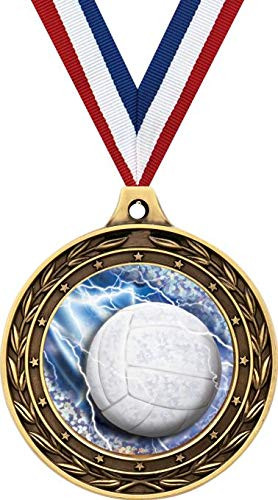 Volleyball Gold Duo Medal  3" Volleyball Net Prizes  Kids Volleyball Trophy Medal Awards 1 Pack Prime