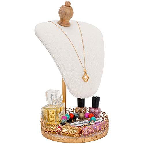 Jewelry Stand Organizer Necklace Display Jewelry Model Bust Stand Storage Box Jewelry Stand for Necklaces Earrings Rings Holder