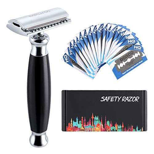 Double Edge Safety Razor for Men with 20 Premium Blades EIGHTYLOO Men's Safety Shaving Razor Fits All Double Edge Razor Blades Double Edge Safety Razor for Men with 20 Premium Blades EIGHTYLOO Men's Safety Shaving Razor Fits All Double Edge Razor Blades