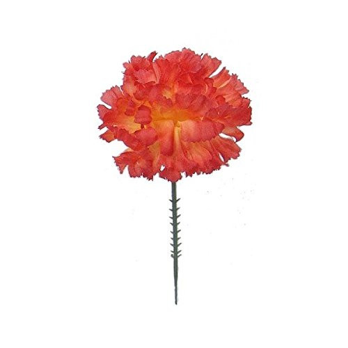 Larksilk Orange Silk Carnation Picks  Artificial Flowers for Weddings  Decorations  DIY Decor  100 Count Bulk  3.5" Carnation Heads with 5" Stems