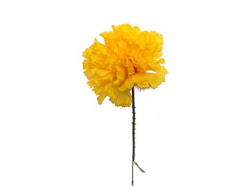 Larksilk Gold Silk Carnation Picks  Artificial Flowers for Weddings  Decorations  DIY Decor  100 Count Bulk  3.5" Carnation Heads with 5" Stems