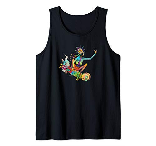 Rick and Morty Psychedelic Rick with Skateboard Morty Tank Top