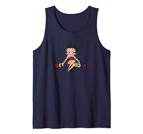 Betty Boop Betty Sitting on Logo Tank Top