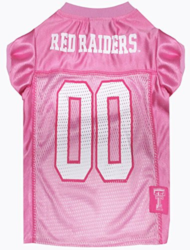 Pets First Collegiate Texas Tech Red Raiders Dog Jersey  Medium  Pink