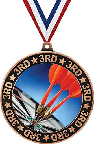Darts 3rd Place Perimeter Medal Bronze  2.75" Dartboard Bullseye Prizes  Kids Darts Trophy Medal Awards 1 Pack Prime