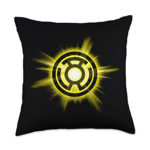 Green Lantern Yellow Glow Throw Pillow  18x18  Multicolor