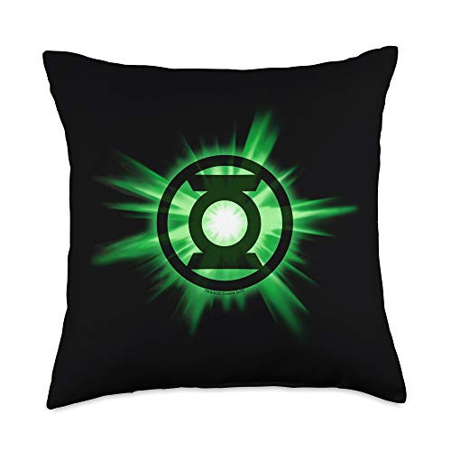Green Lantern Green Glow Throw Pillow  18x18  Multicolor
