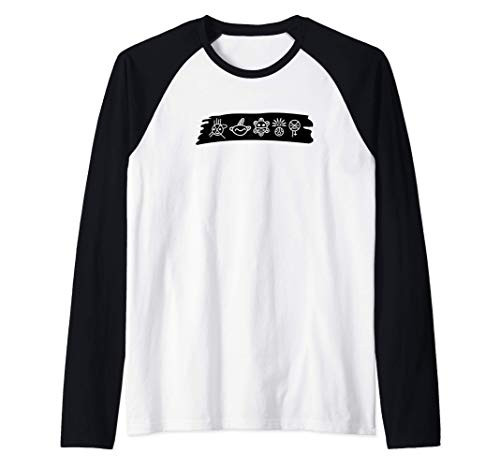 Taino Paint Stroke  Puerto Rico Raglan Baseball Tee