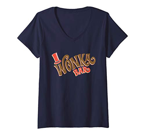 Womens Willy Wonka and the Chocolate Factory Wonka Bar V-Neck T-Shirt