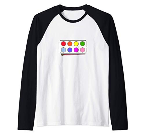 Watercolor Paint Set Raglan Baseball Tee