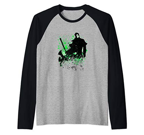 Green Paint Splatter Wizard Raglan Baseball Tee