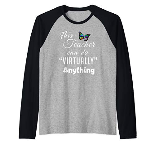 Distance Learning Teacher Gift Idea Remote Learning Teacher Raglan Baseball Tee