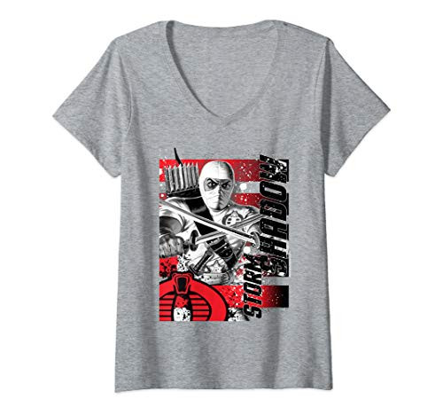 Womens G.I. Joe Storm Shadow Paint Splatter V-Neck T-Shirt