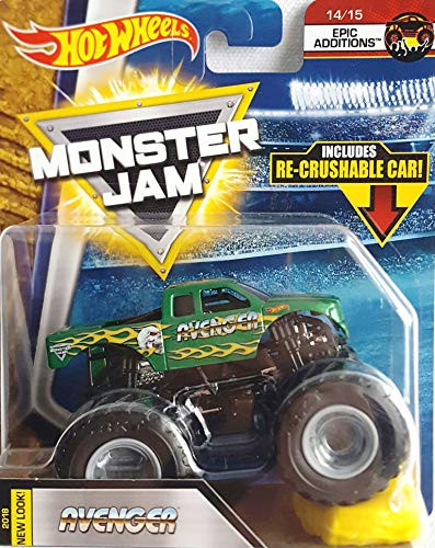 Hot Wheels Monster Jam Avenger 14/15 Includes Re-Crushable Car