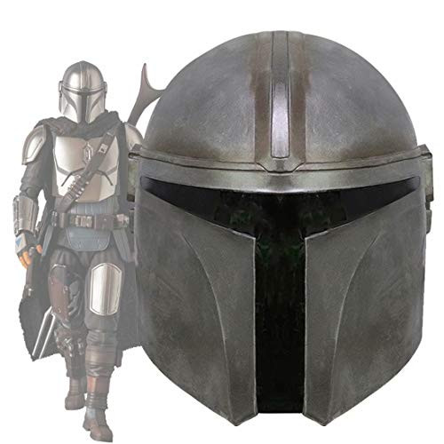 SW Mandalorian Boba Fett Helmet Replica Metal Latex Full Head Mask Cosplay Adults Black