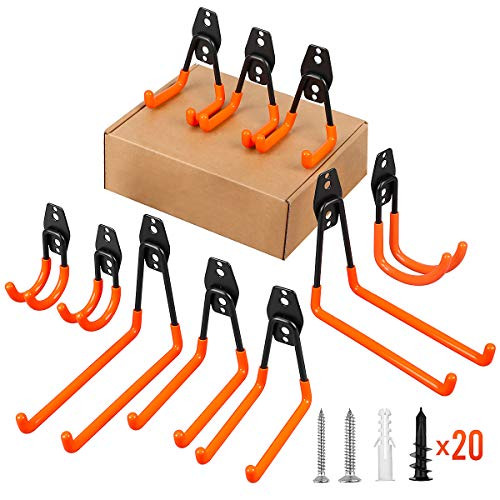 Garage Hooks Garage Organizer Utility Hooks Heavy Duty Garage Storage Tool Hangers for Garage Wall Utility Wall Garage Hooks and Hangers with Anti-Slip Coating for Tools Ladders and Bikes Garage Hooks Garage Organizer Utility Hooks Heavy Duty Garage Storage Tool Hangers for Garage Wall Utility Wall Garage Hooks and Hangers with Anti-Slip Coating for Tools Ladders and Bikes