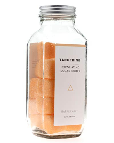 Harper Plus Ari Sugar Scrub Cubes  Tangerine  18 Cubes 16oz   Exfoliating Body Scrub in Single Use Size  Soften and Smooth Skin with Shea Butter and Aloe Vera