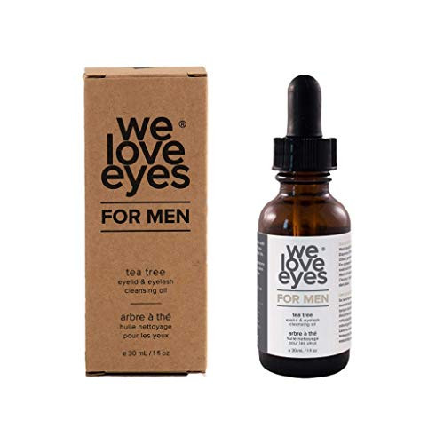 All Natural Tea Tree Eyelid Cleansing Oil for Men - We Love Eyes - Men's Eye Cleanser - Blepharitis  Demodex  Dry Eyes Symptoms Relief  Eco Friendly  Reduce Itching  and  Inflammation  Chemical Free -30ml