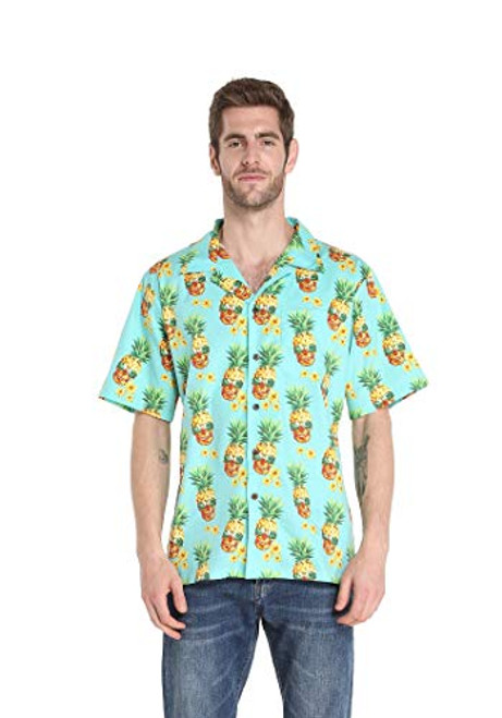 Hawaii Hangover Men's Hawaiian Shirt Aloha Shirt M Halloween Pineapple Skull with Sunglasses Hawaii Hangover Men's Hawaiian Shirt Aloha Shirt M Halloween Pineapple Skull with Sunglasses