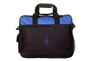 Gift House Portfolio Bag Black with Royal Blue Music G-Clef