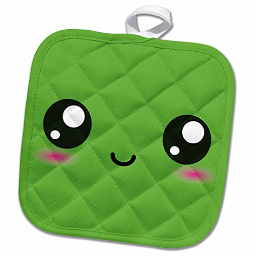 3dRose Purple Cute Smiley Square Pot Holder  8 x 8  White