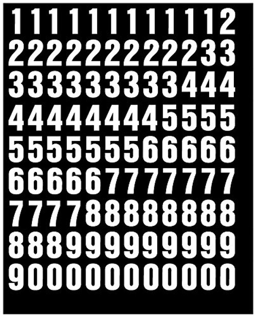 Stick on Vinyl Lettering  Numbers  Self Adhesive Reflective Numbers ONLY  Stick on Numbers for Signs  Boats  Numbers  1 Inch  Stick-on  Waterproof  Individual Stickers   White on Black