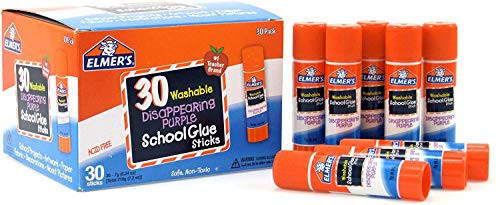 Disappearing Purple School Glue  Washable  30 Pack  0.24-Ounce Sticks  2 Pack