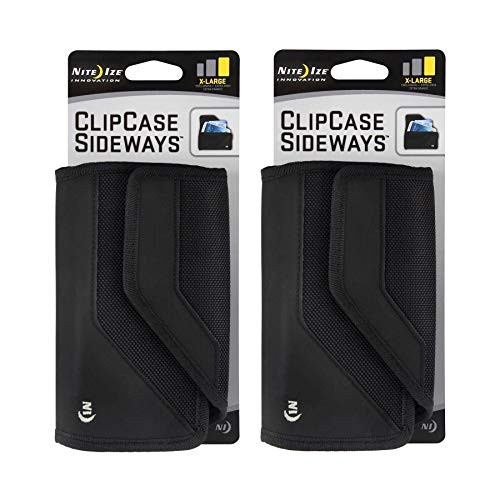 Nite Ize Clip Case Sideways Black XL Rugged Nylon Phone Holster  2-Pack