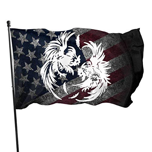 CHANGQUDD Roosters Fighting 3x5 Ft American Flag Outdoor Banner Family Banner Garden Banner Black CHANGQUDD Roosters Fighting 3x5 Ft American Flag Outdoor Banner Family Banner Garden Banner Black