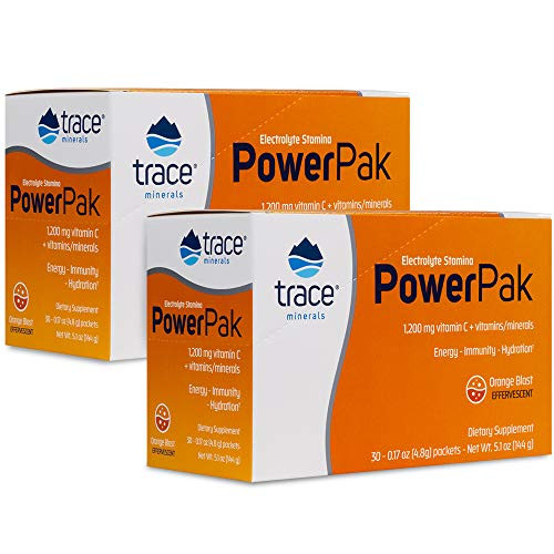 Trace Minerals Research Electrolyte Stamina Power Pak  Orange Blast  30 Count   Pack of 2